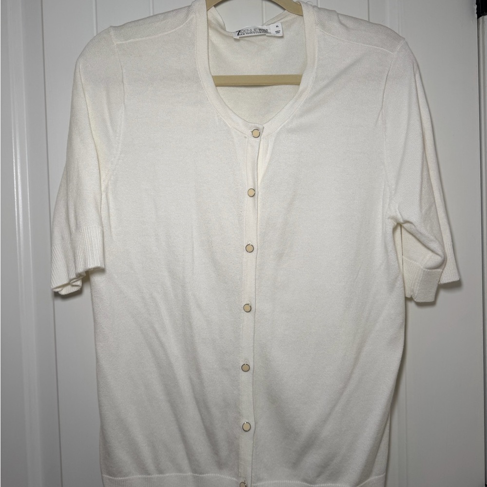 New York & Company Cream Cardigan Sweater